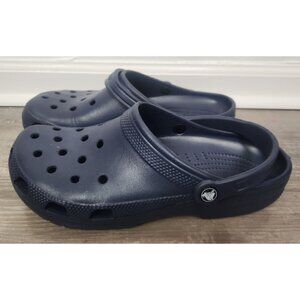 Crocs W-12 M-10 Navy Blue Classic Clogs
